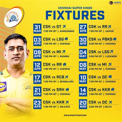 chennai super kings match schedule